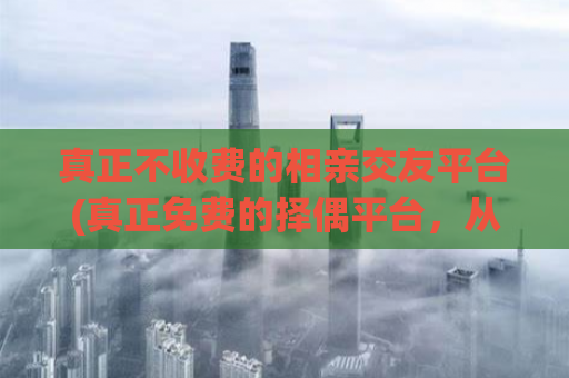 真正不收费的相亲交友平台(真正免费的择偶平台，从此告别烧钱磕磕碰碰)  第1张